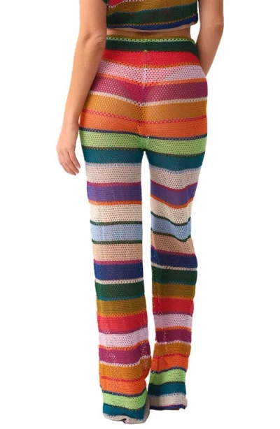 Pq Swim Bree Boho Stripe Sheer Cover-up Pants In Multi
