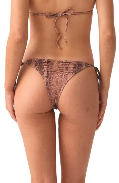 Pq Swim Tie Side Bikini Bottoms In Brown
