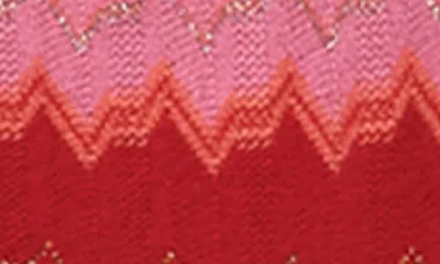 Pq Swim Eleanor Metallic Halter Bikini Top In Red