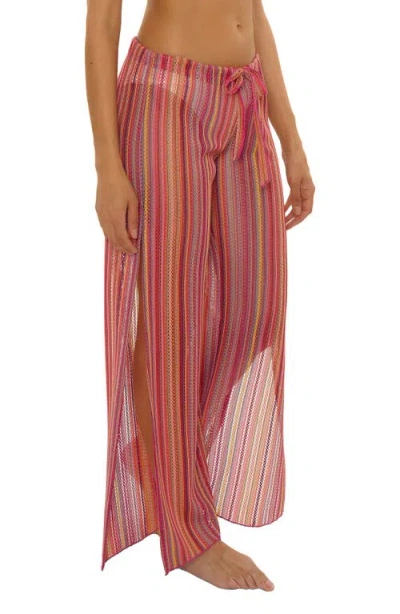 Becca Seaside Side Slit Cover-up Pants In Pink