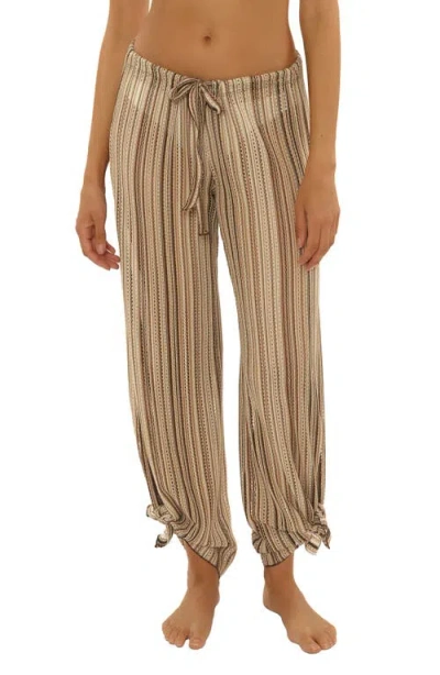 Becca Seaside Side Slit Cover-up Pants In Brown
