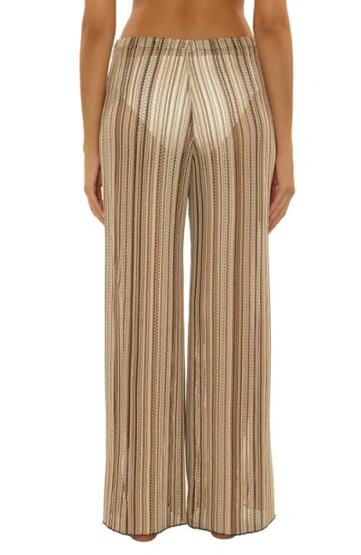 Becca Seaside Side Slit Cover-up Pants In Brown