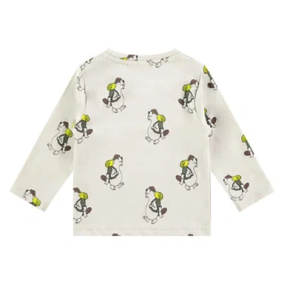 Babyface Allover Beaver Graphic Long Sleeve T-shirt In Brown