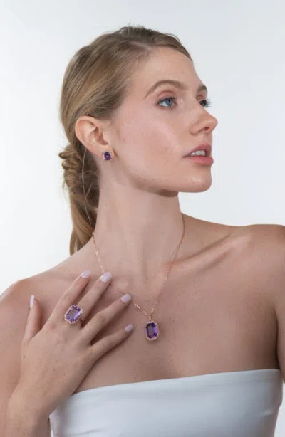 Goshwara Mélange Emerald-cut Stud Earrings In Pink