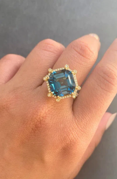 Goshwara Gossip Asscher-cut Ring In Blue