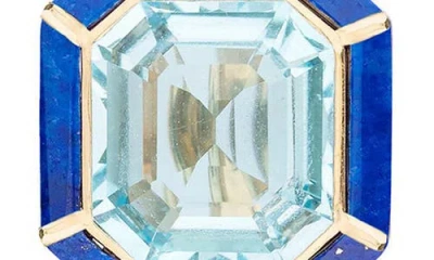 Goshwara Mélange Emerald-cut Stud Earrings In Blue