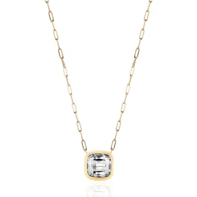 Goshwara Manhattan Cushion Pendant Necklace In Transparent