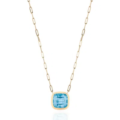 Goshwara Manhattan Cushion Pendant Necklace In Blue