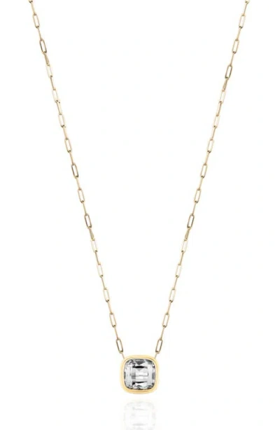 Goshwara Manhattan Cushion Pendant Necklace In Transparent