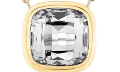 Goshwara Manhattan Cushion Pendant Necklace In Transparent