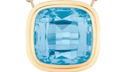 Goshwara Manhattan Cushion Pendant Necklace In Blue