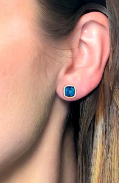 Goshwara Manhattan Cushion Cut Stud Earrings In Gold