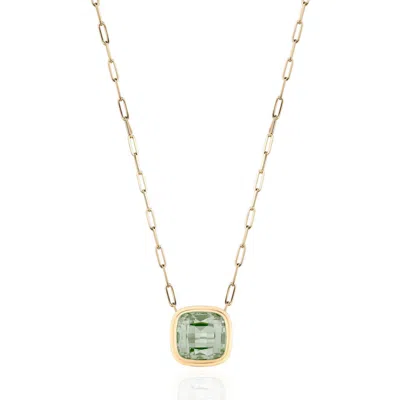 Goshwara Manhattan Cushion Pendant Necklace In Green