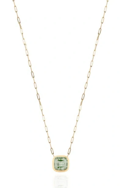 Goshwara Manhattan Cushion Pendant Necklace In Green