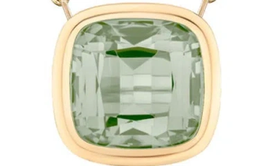 Goshwara Manhattan Cushion Pendant Necklace In Green