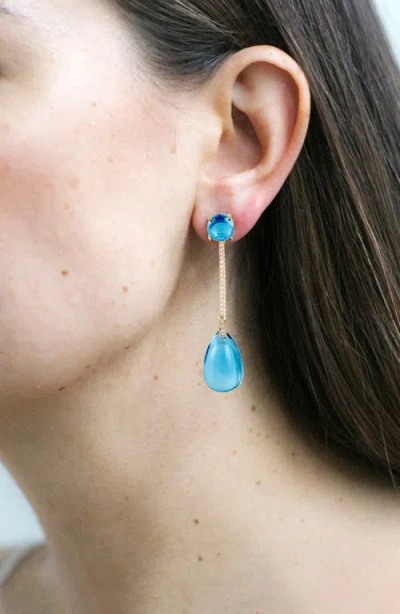 Goshwara Naught Cabochon Drop Earrings In Blue