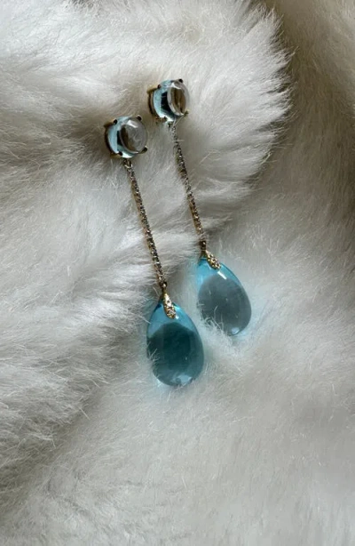 Goshwara Naught Cabochon Drop Earrings In Blue