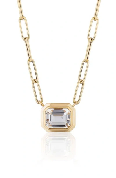 Goshwara Manhattan Emerald Cut Pendant Necklace In Gold