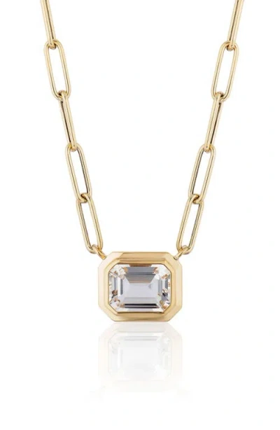 Goshwara Manhattan Emerald Cut Pendant Necklace In Gold