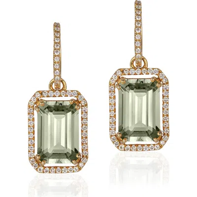 Goshwara Gossip Emerald Cut Drop Earrings In Gold