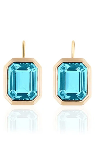 Goshwara Manhattan Emerald Cut Drop Earrings In Blue