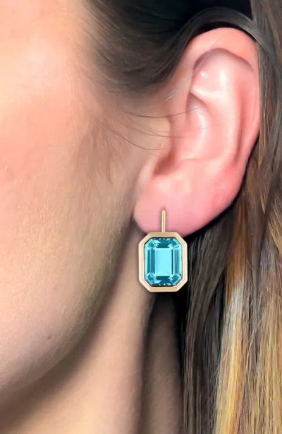 Goshwara Manhattan Emerald Cut Drop Earrings In Blue