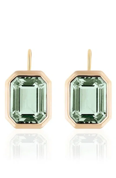 Goshwara Manhattan Emerald Cut Drop Earrings In Green