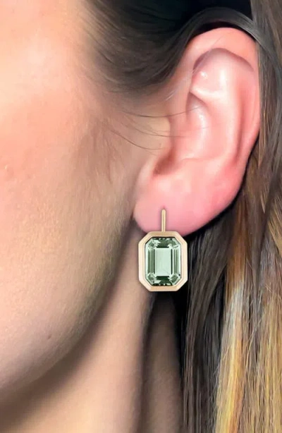 Goshwara Manhattan Emerald Cut Drop Earrings In Green