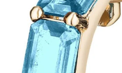 Goshwara Gossip Stone Heart Hoop Earrings In Blue