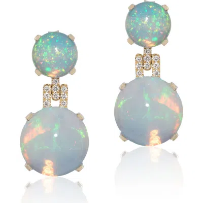 Goshwara Rock 'n' Roll Double Sphere Drop Earrings In Blue