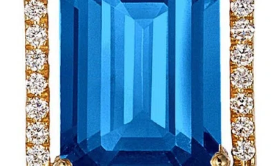 Goshwara Gossip Emerald Cut Drop Earrings In Blue