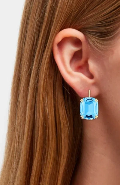Goshwara Gossip Cushion Cut Stone Drop Earrings In Blue