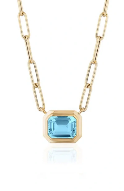Goshwara Manhattan Emerald Cut Pendant Necklace In Blue