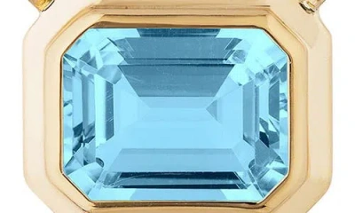 Goshwara Manhattan Emerald Cut Pendant Necklace In Blue