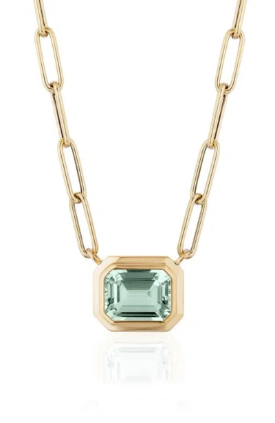 Goshwara Manhattan Emerald Cut Pendant Necklace In Gold