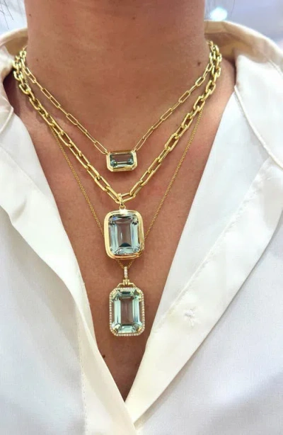 Goshwara Manhattan Emerald Cut Pendant Necklace In Gold
