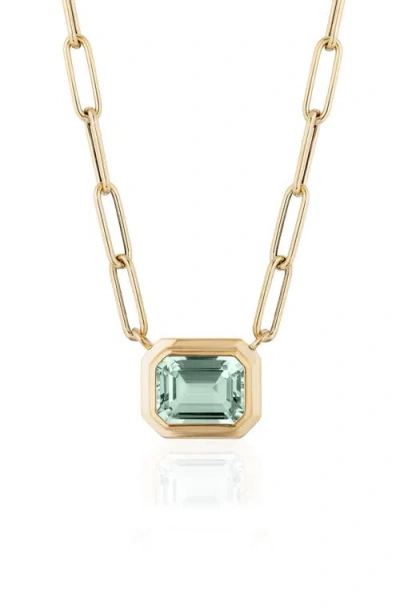 Goshwara Manhattan Emerald Cut Pendant Necklace In Gold
