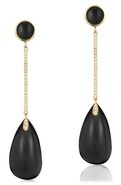 Goshwara Naughty Cabochon Drop Earrings In Black