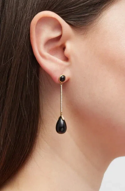 Goshwara Naughty Cabochon Drop Earrings In Black