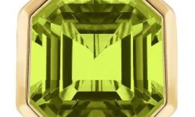 Goshwara Gossip Asscher Cut Peridot & Pavé Diamond Drop Earrings In Green