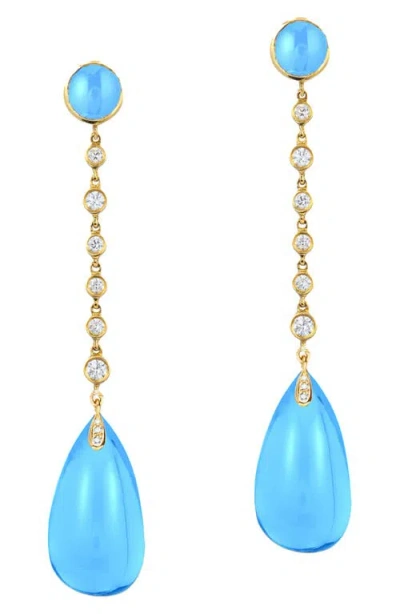 Goshwara Naughty Cabochon Drop Earrings In Blue