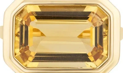 Goshwara Manhattan East West Emerald Cut Ring In Yellow