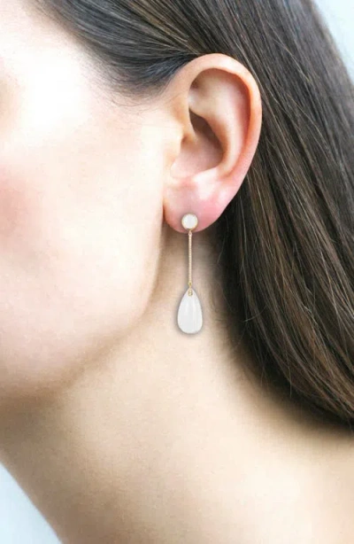 Goshwara Naughty Cabochon Drop Earrings In White