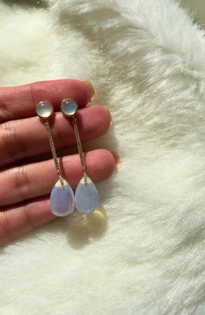 Goshwara Naughty Cabochon Drop Earrings In White