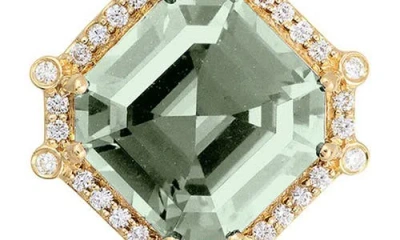 Goshwara Asscher Cut Stone Stud Earrings In Green