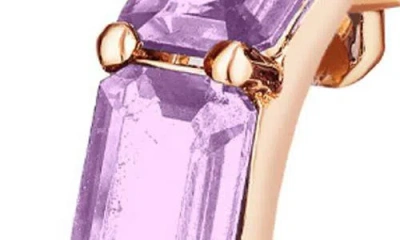 Goshwara Gossip Stone Heart Hoop Earrings In Purple