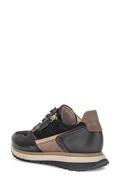 Gabor Leather Zip Sneaker In Black