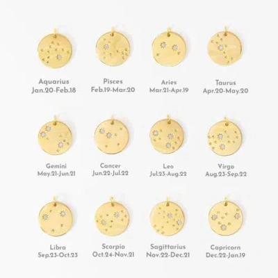 Bearfruit Jewelry 14k Gold Plated Star Constellation Necklace 12 Zodiac Signs Holiday Gift Guide In Gold