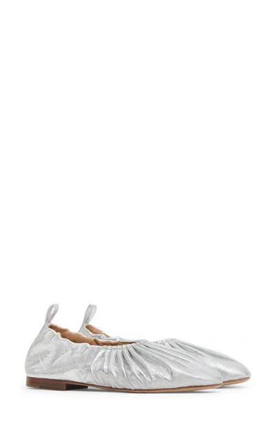 Mansur Gavriel Ruched Ballerina Flats Silver In Multi