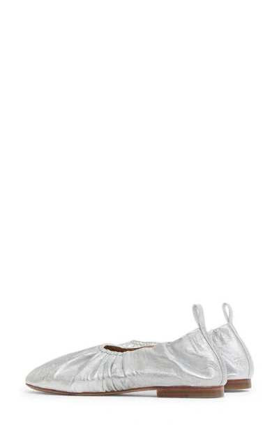 Mansur Gavriel Ruched Ballerina Flats Silver In Multi